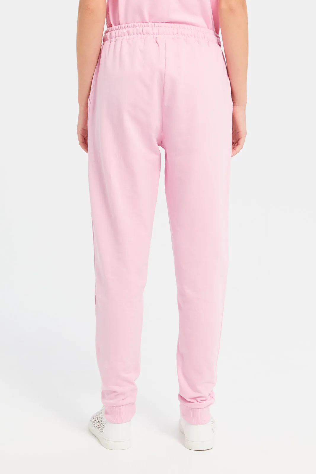 Senior Girls Pink Basic Track Pants