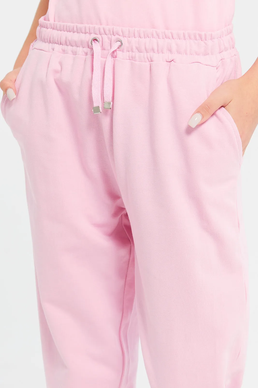 Senior Girls Pink Basic Track Pants