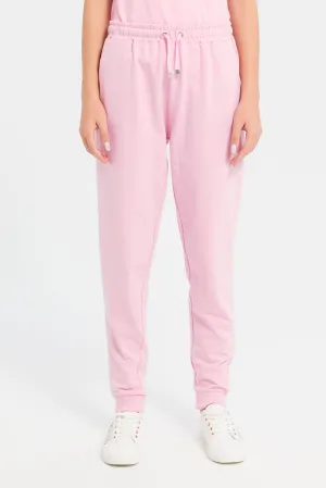 Senior Girls Pink Basic Track Pants