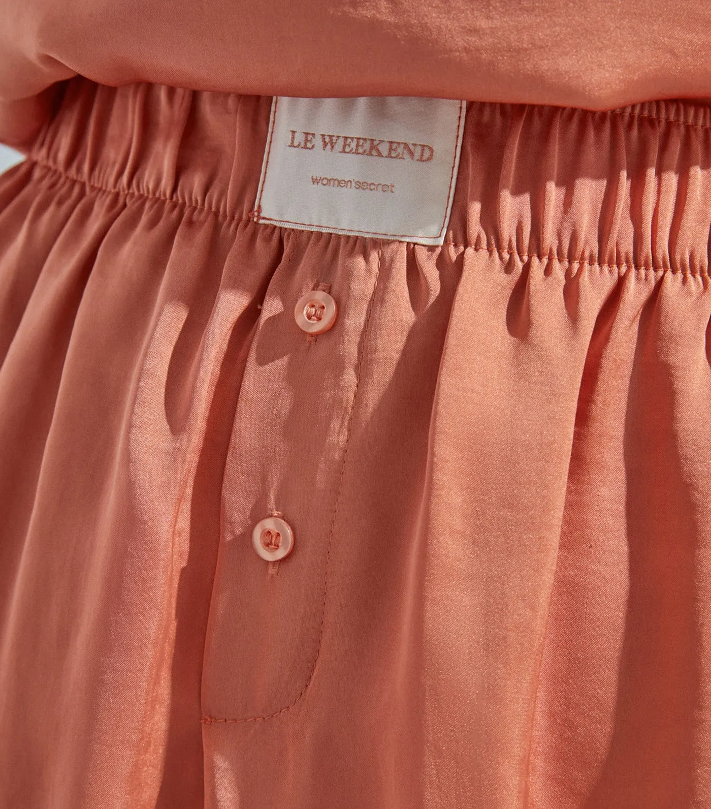 Short Satin Vest Pyjamas Orange