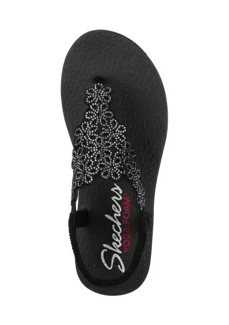 Skechers Womens Meditation Floral Lover Black Silver