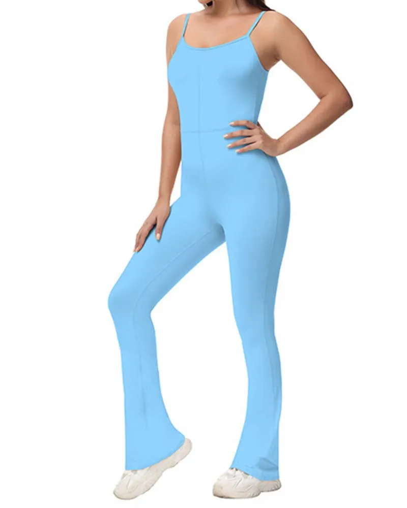 Solid Color Micro-Spliced One-Piece Yoga Pants