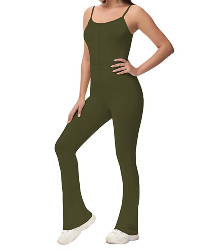 Solid Color Micro-Spliced One-Piece Yoga Pants