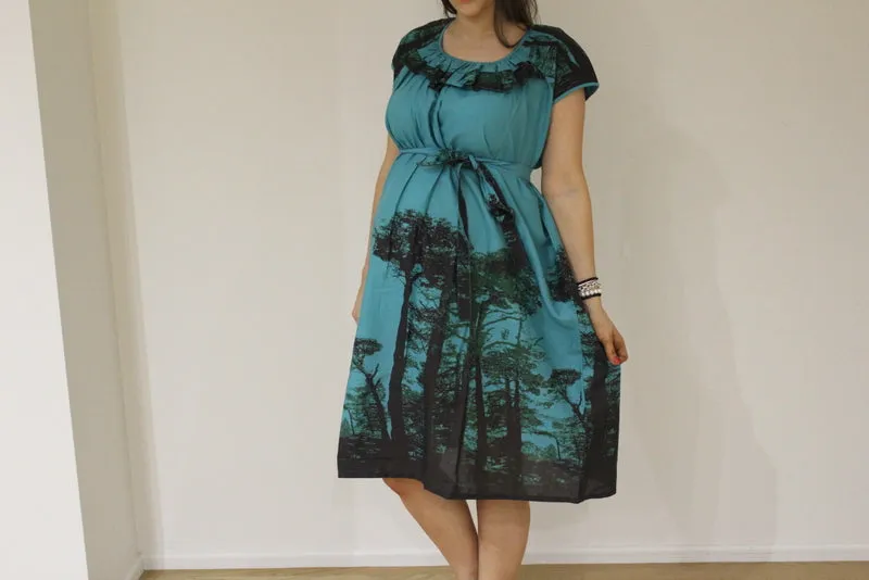 Teal Tree of Life Maxi Maternity Dress