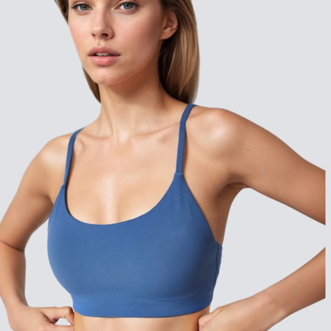 Thin Strap Sports Bra - Blue