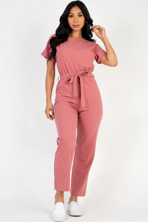 Tie Waist Relaxed Jumpsuit (CAPELLA)