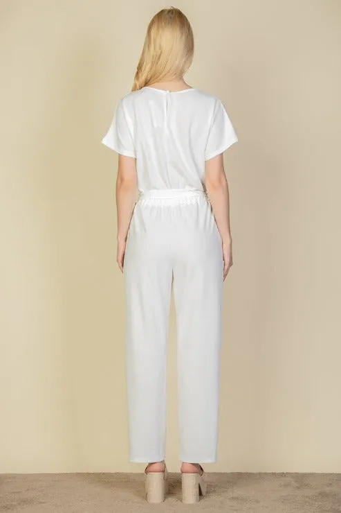 Tie Waist Relaxed Jumpsuit (CAPELLA)