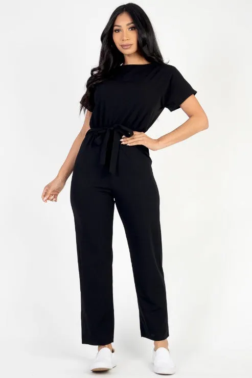 Tie Waist Relaxed Jumpsuit (CAPELLA)