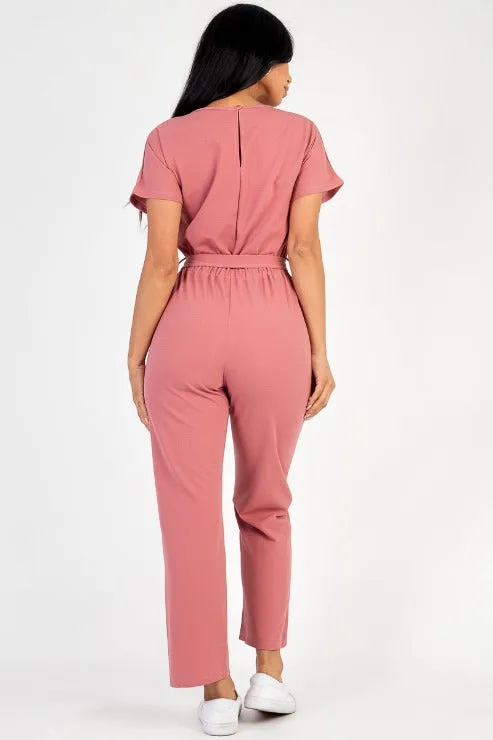 Tie Waist Relaxed Jumpsuit