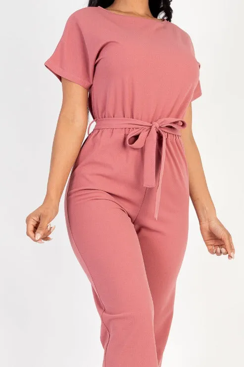 Tie Waist Relaxed Jumpsuit