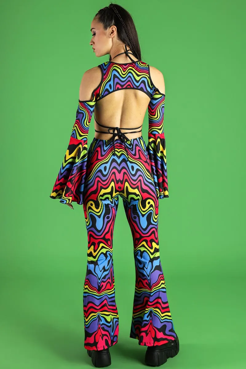 Trippy Stripes Bell Bottoms Pants Set