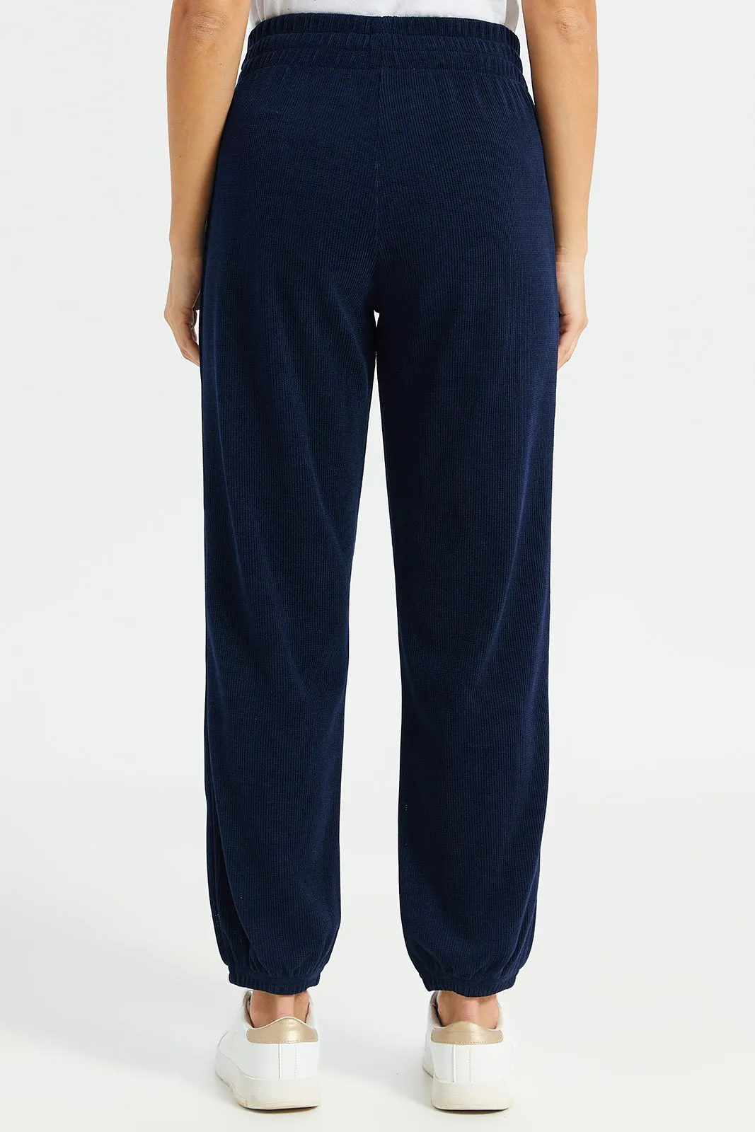 Women Navy Plain Joggers