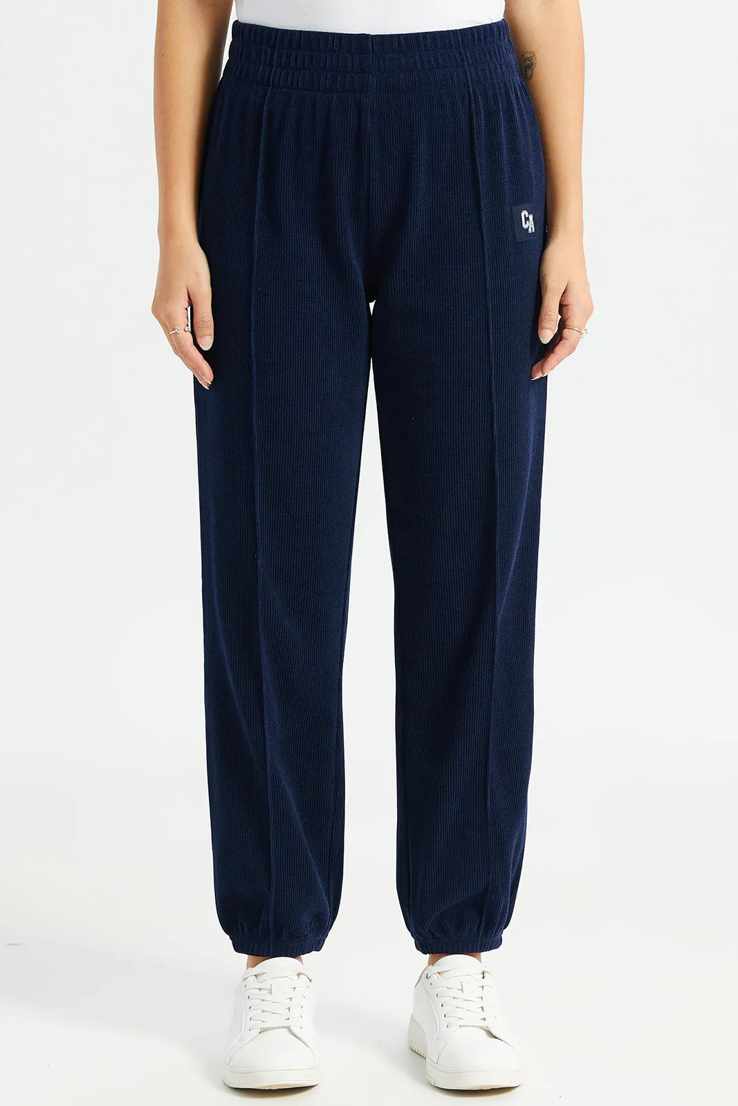 Women Navy Plain Joggers