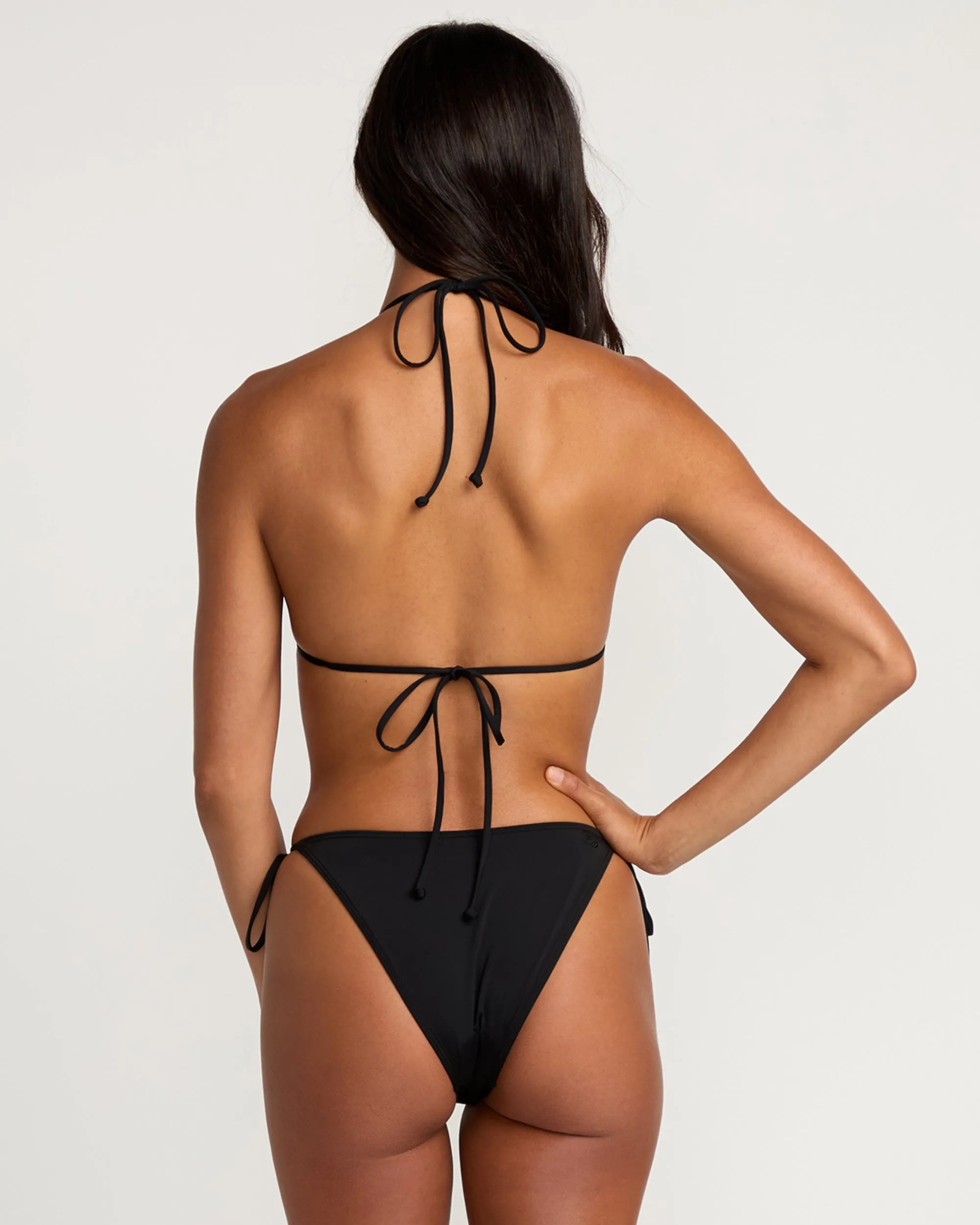 Womens Mahalo Lahaina Tie Bikini Bottom - Off Black