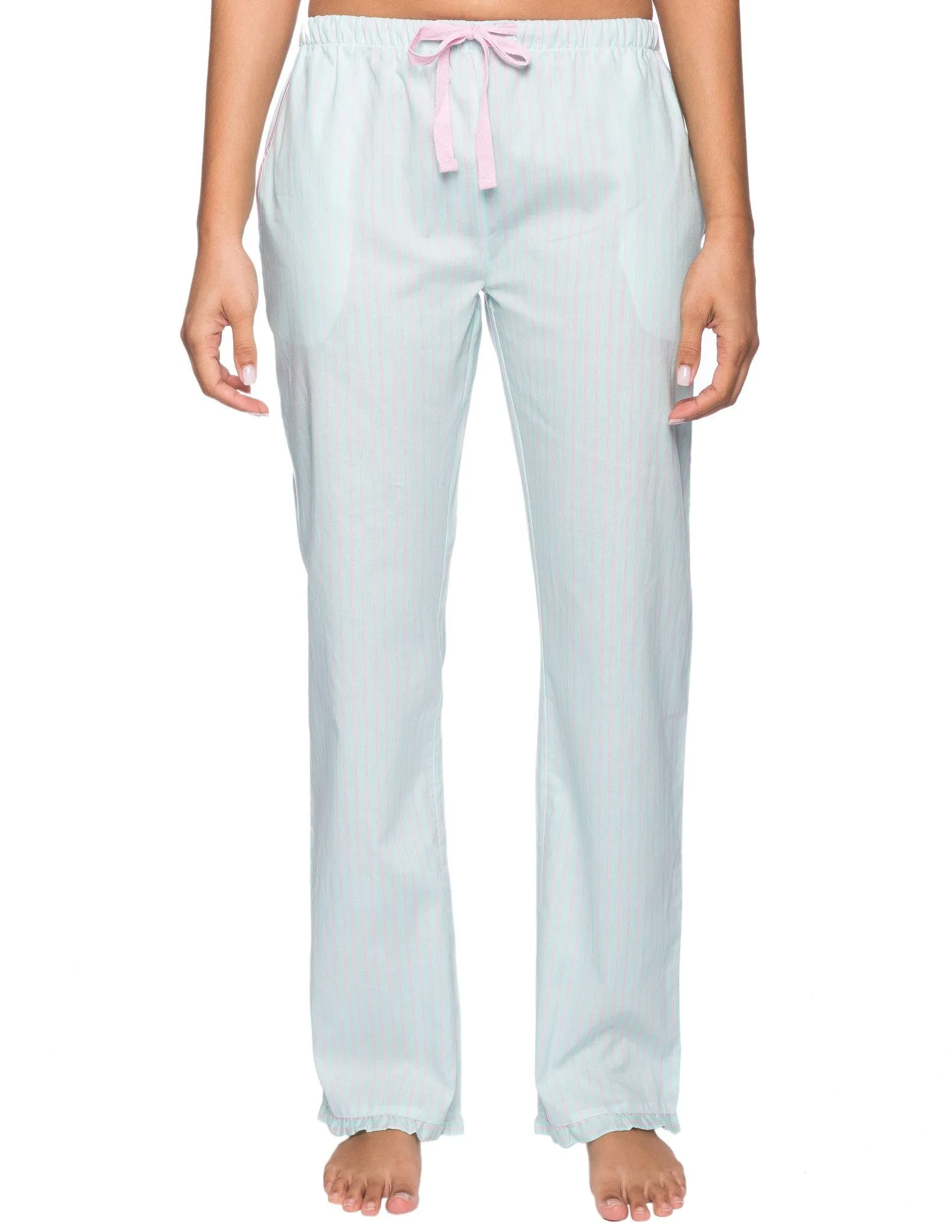 Womens Premium 100% Cotton Poplin Lounge/Sleep Pants