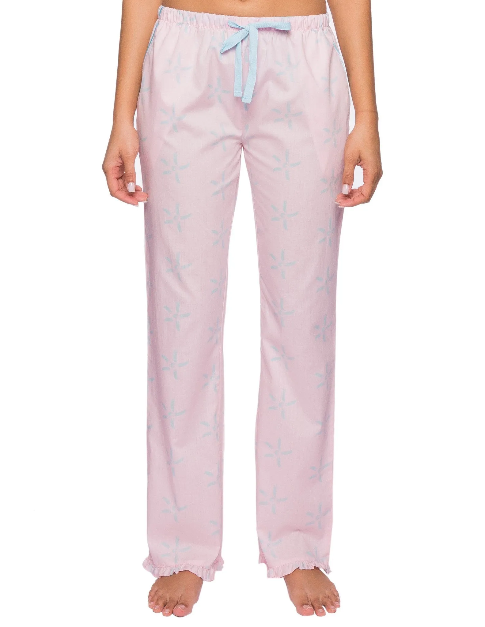 Womens Premium 100% Cotton Poplin Lounge/Sleep Pants