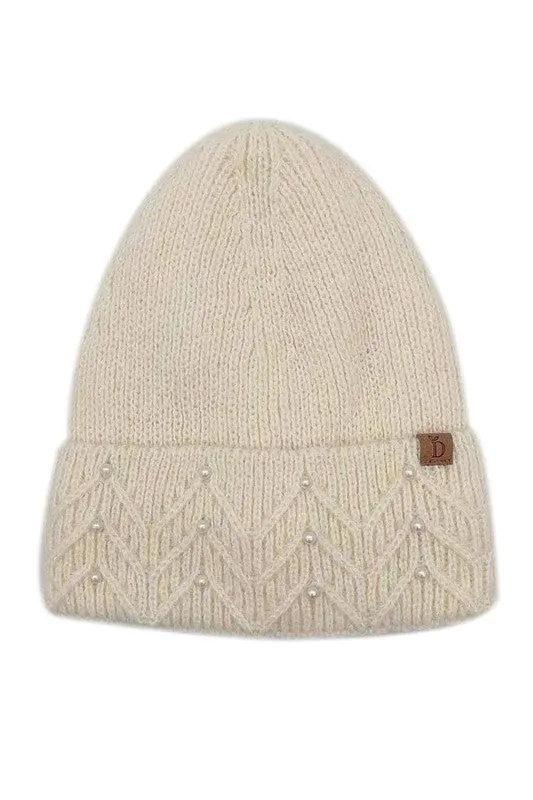 Women's Solid Color Peal Knitted Beanie Hat