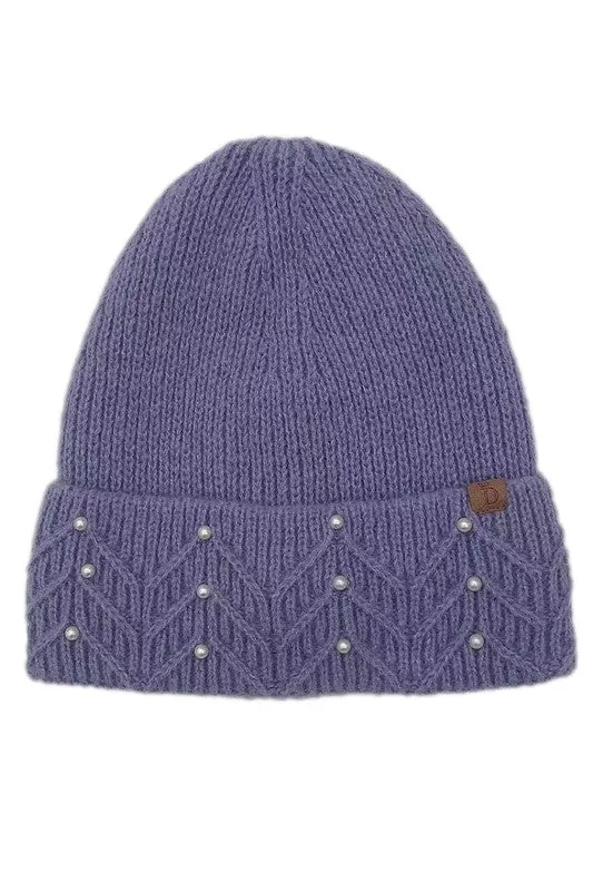 Women's Solid Color Peal Knitted Beanie Hat