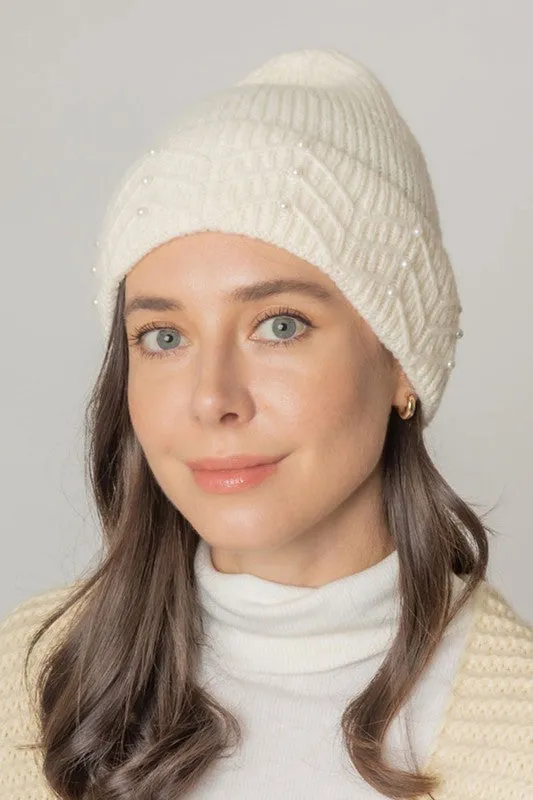 Women's Solid Color Peal Knitted Beanie Hat