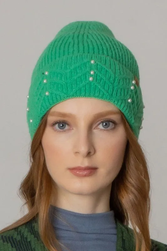 Women's Solid Color Peal Knitted Beanie Hat