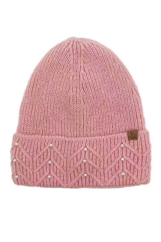 Women's Solid Color Peal Knitted Beanie Hat