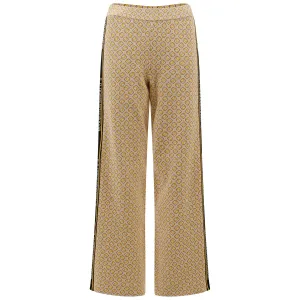 Womens Wanda Viscose Blend Knitted Pant White JL Monogram Check - AW22