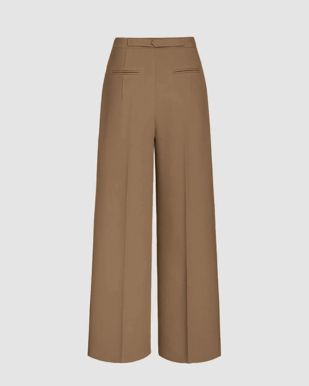 Wrapped Pleated Brown Trouser Without Belt