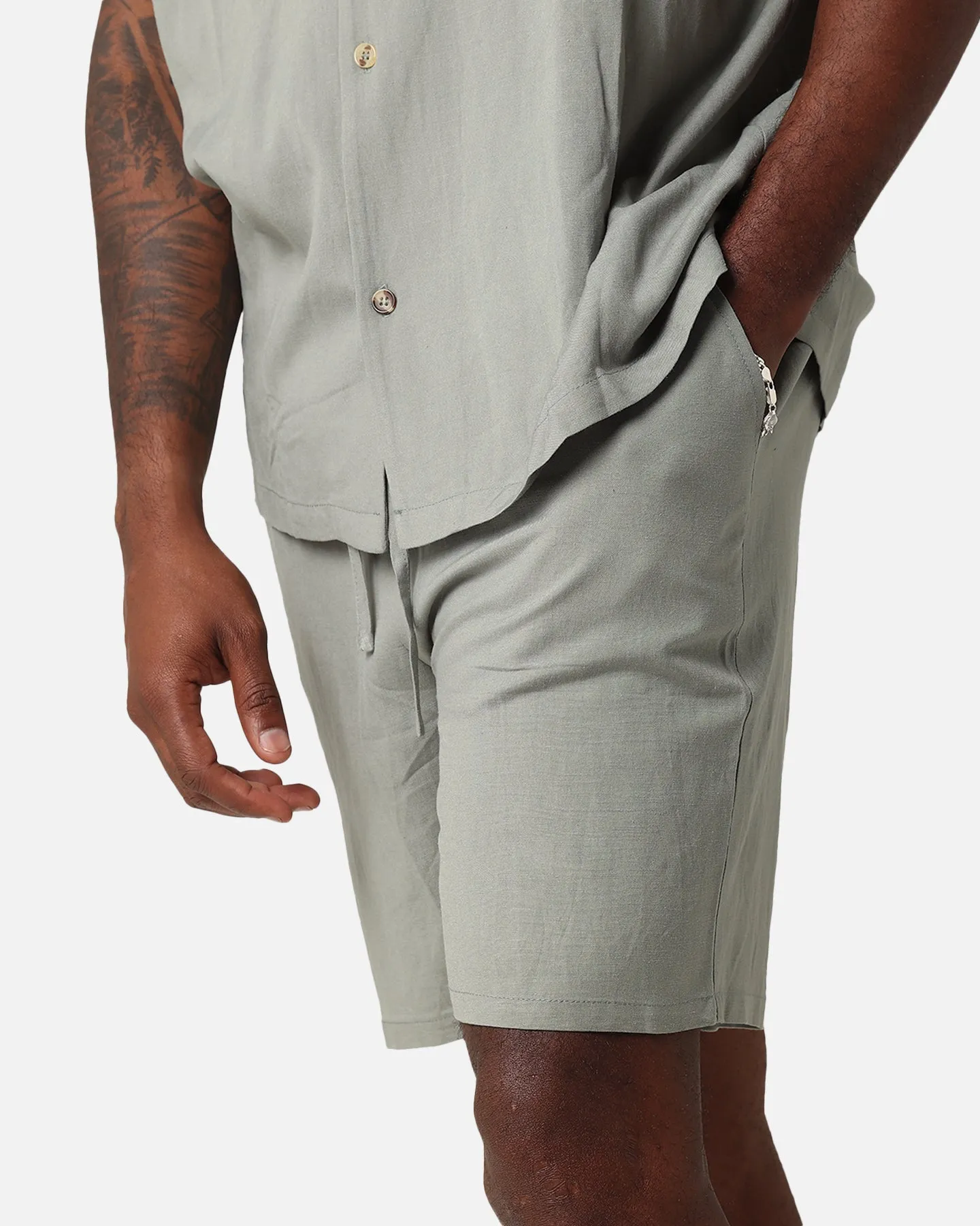 XXIII Serene Linen Shorts Sage Green