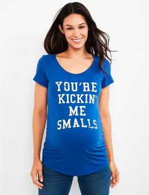 Youre Kickin Me Smalls Maternity Tee in Youre Kickin Me Blue