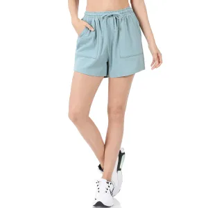 Zenana Wide Pocket Drawstring Shorts